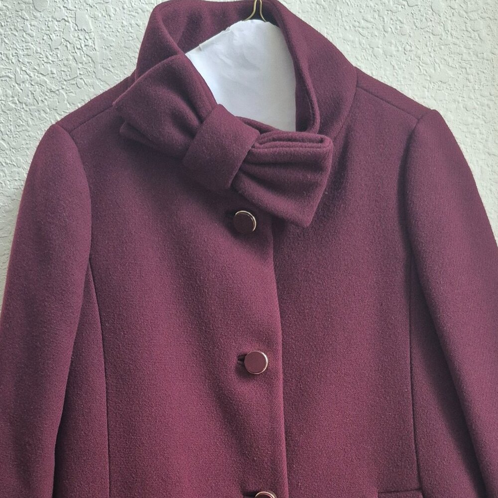 Kate Spade Burgandy Bow Coat